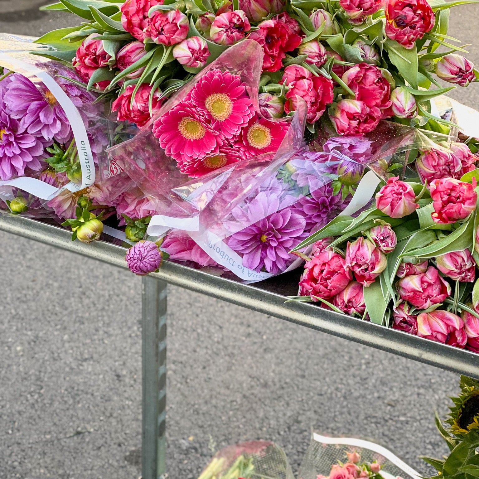 Market Flowers on a trolley - Poppy Rose Brisbane