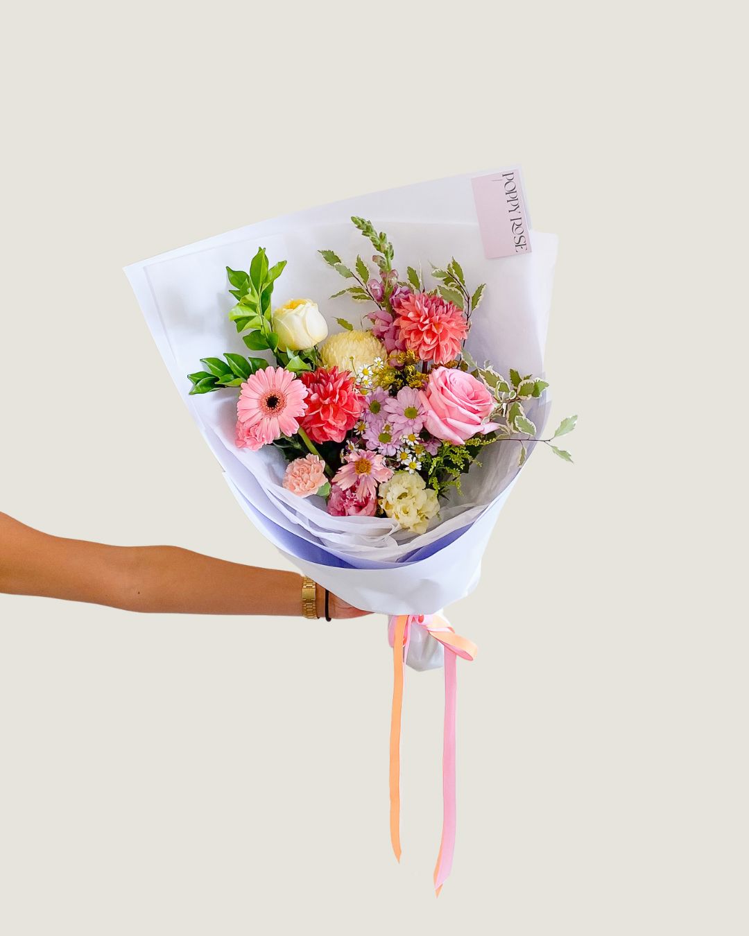 Colour Bouquet - Poppy Rose - Poppy Rose Flowers Brisbane