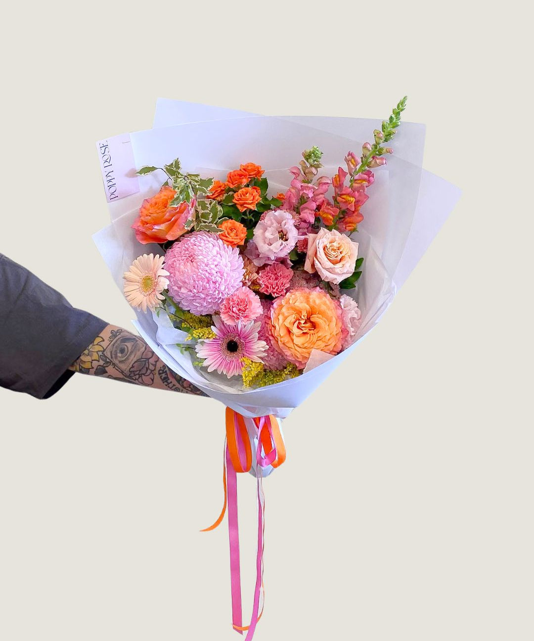 Colour Bouquet Large - Poppy Rose - Poppy Rose Flowers Brisbane