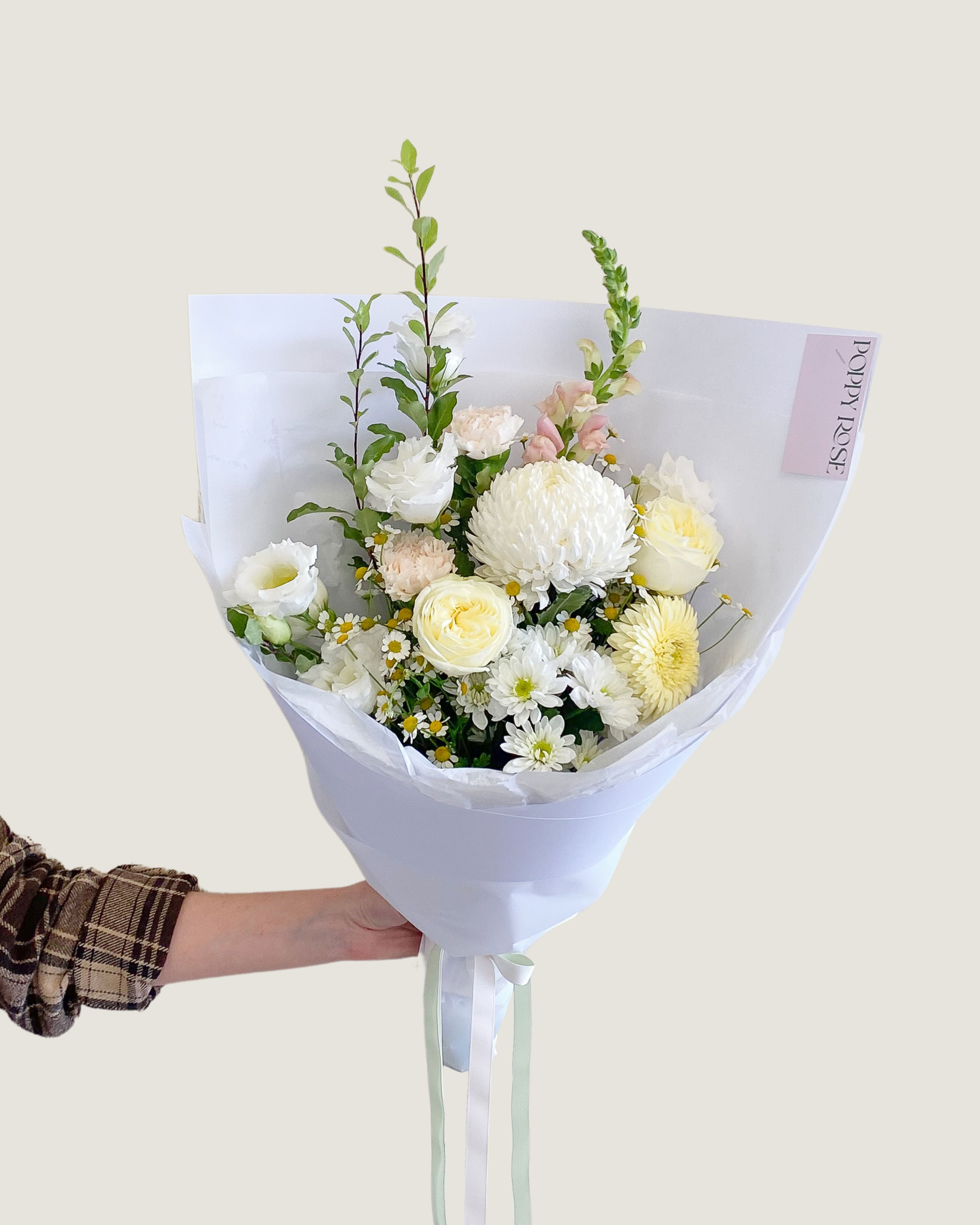 Soft and Natural Bouquet - Poppy Rose - Poppy Rose Flowers Brisbane