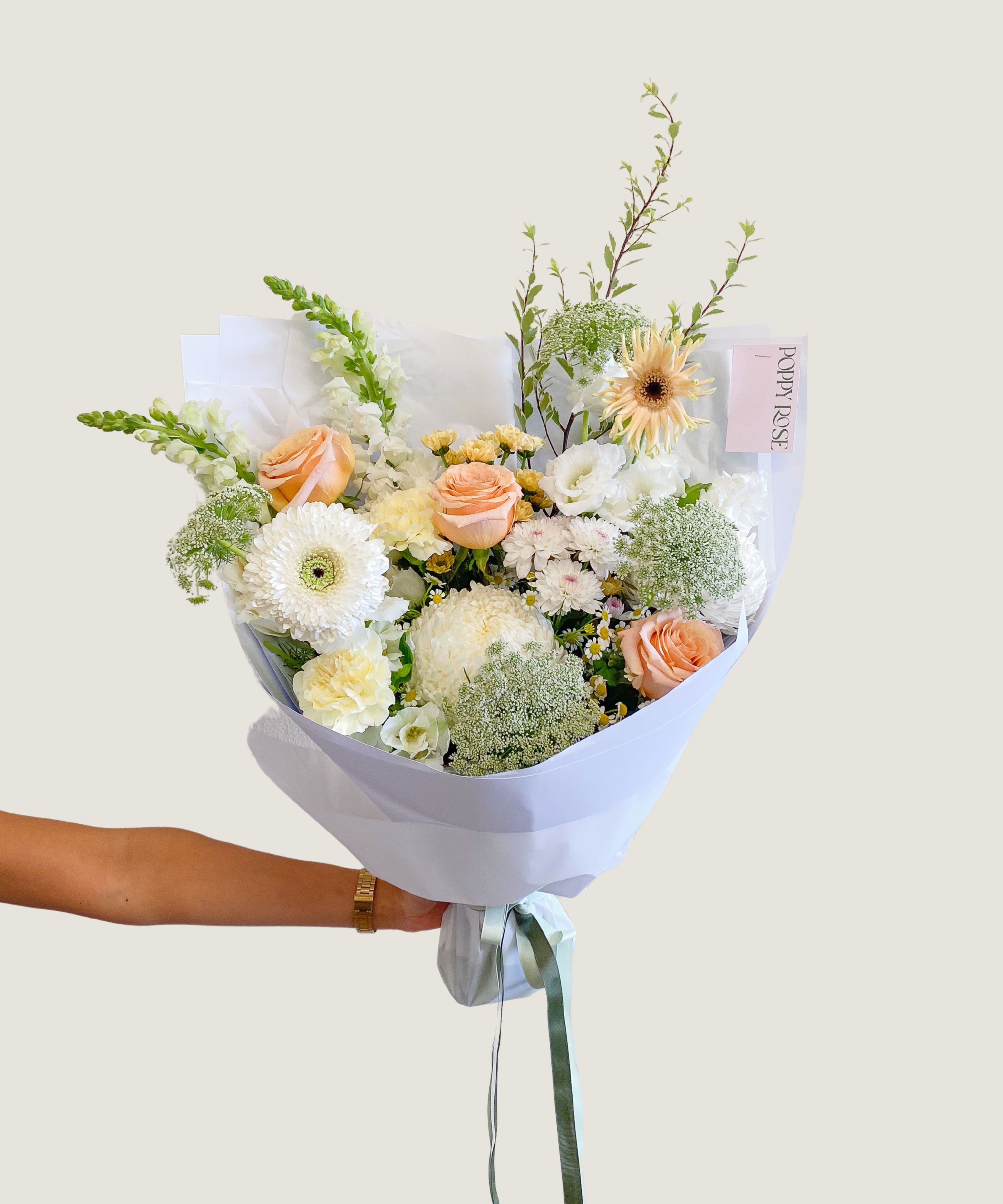 Soft and Natural Bouquet - Poppy Rose - Poppy Rose Flowers Brisbane