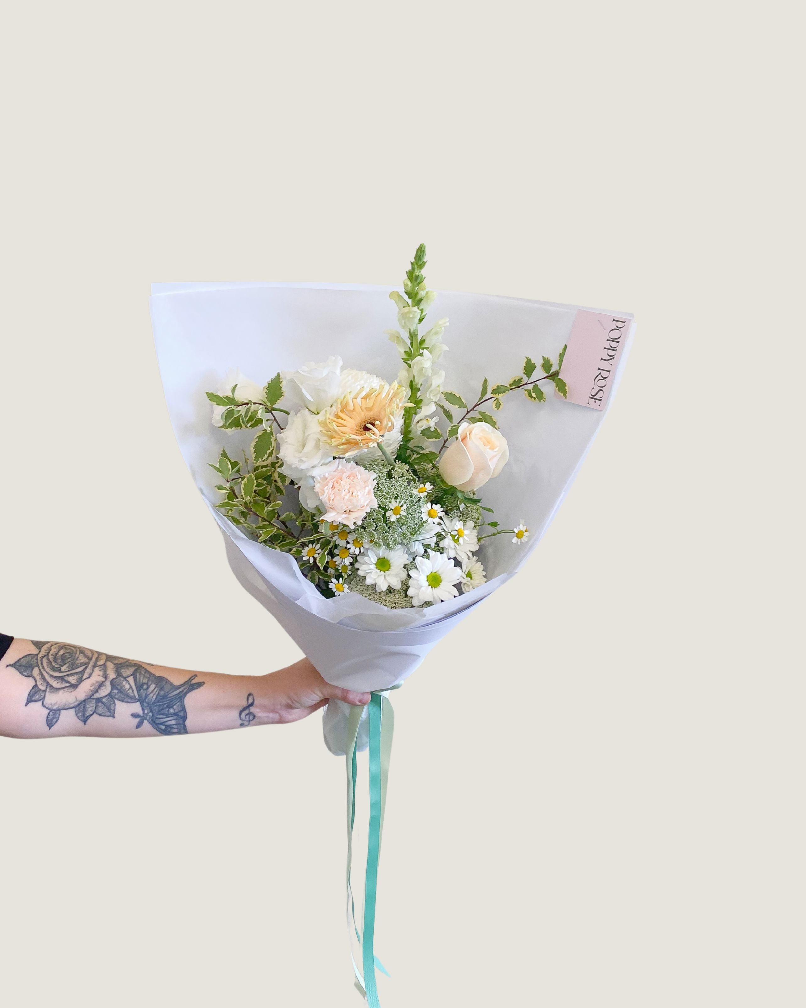 Soft and Natural Bouquet - Poppy Rose - Poppy Rose Flowers Brisbane