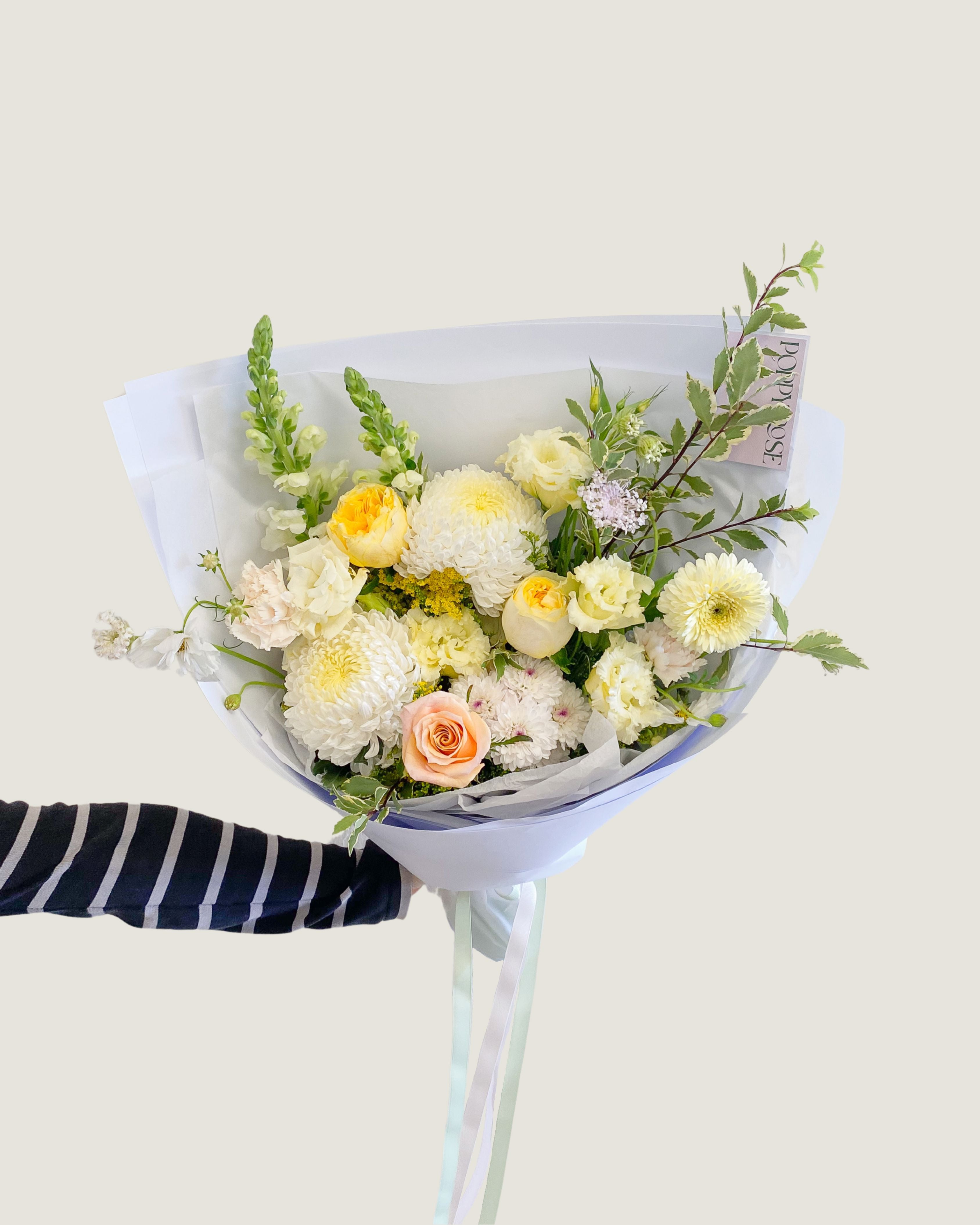 Soft and Natural Bouquet - Poppy Rose - Poppy Rose Flowers Brisbane