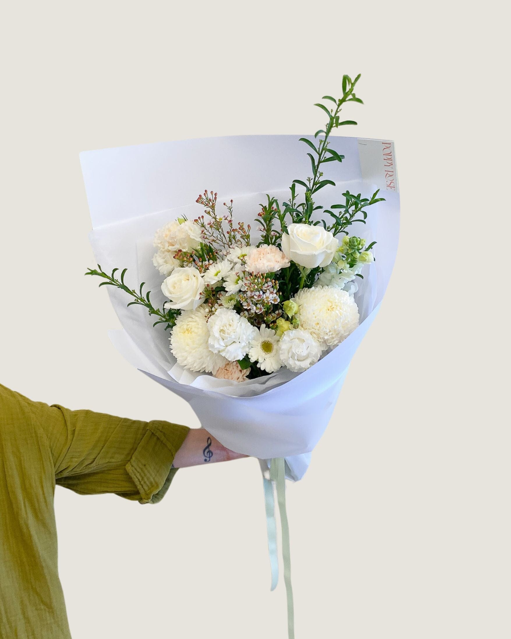 Soft and Natural Bouquet Medium - Poppy Rose - Poppy Rose Flowers Brisbane