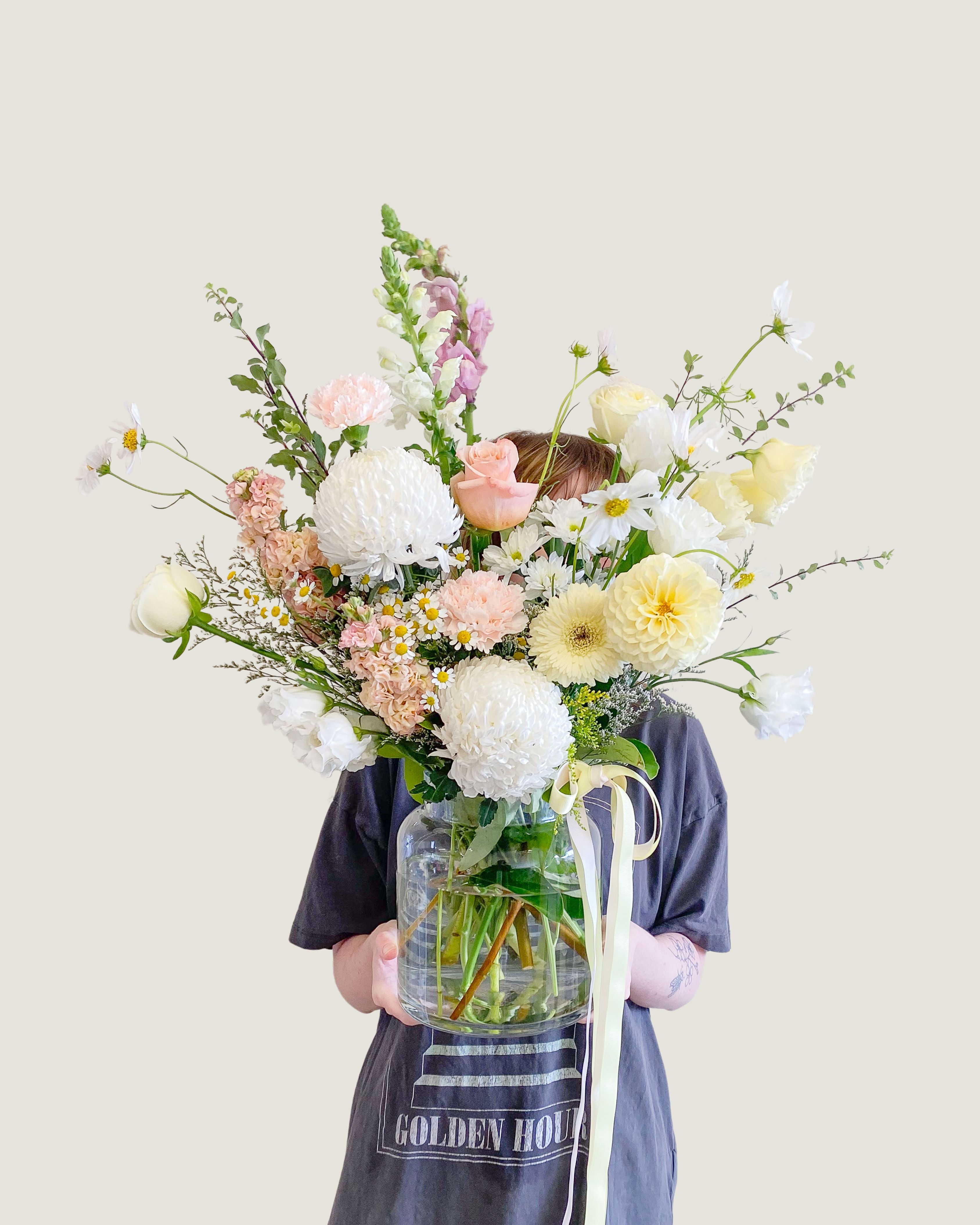 Soft and Natural Vase - Poppy Rose - Poppy Rose Flowers Brisbane
