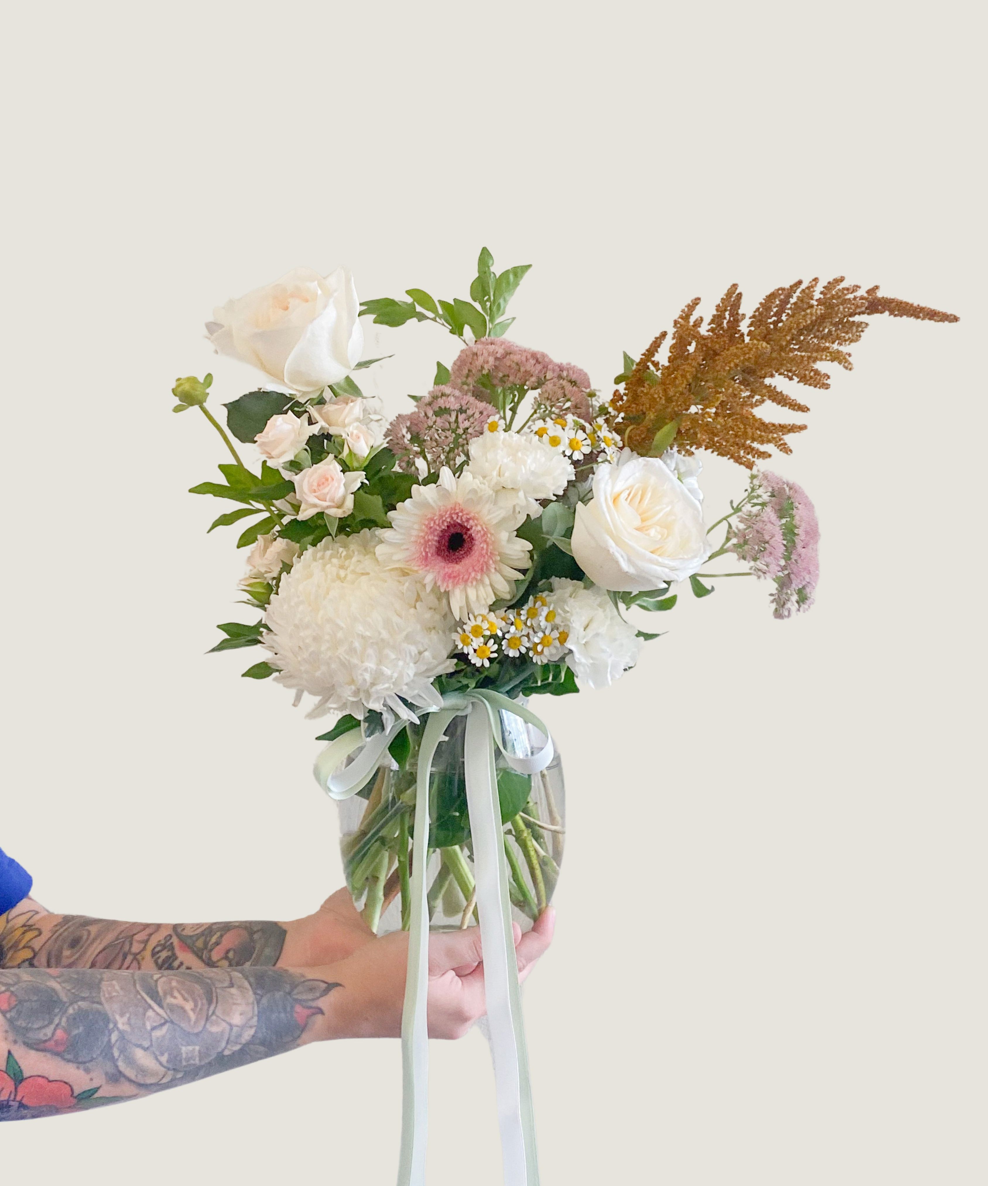 Soft and Natural Vase - Poppy Rose - Poppy Rose Flowers Brisbane