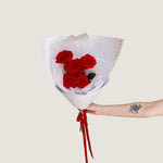 6 Stem Red Rose - Poppy Rose - Poppy Rose Flowers Brisbane