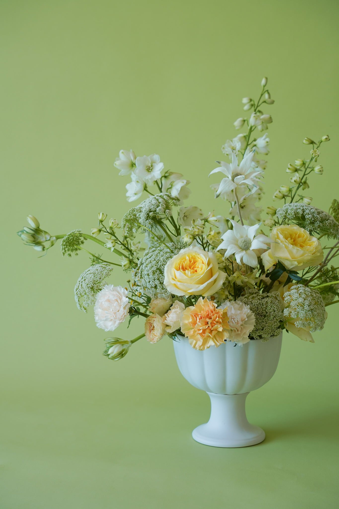 White, green and yellow Event Flowers by Poppy Rose in Brisbane