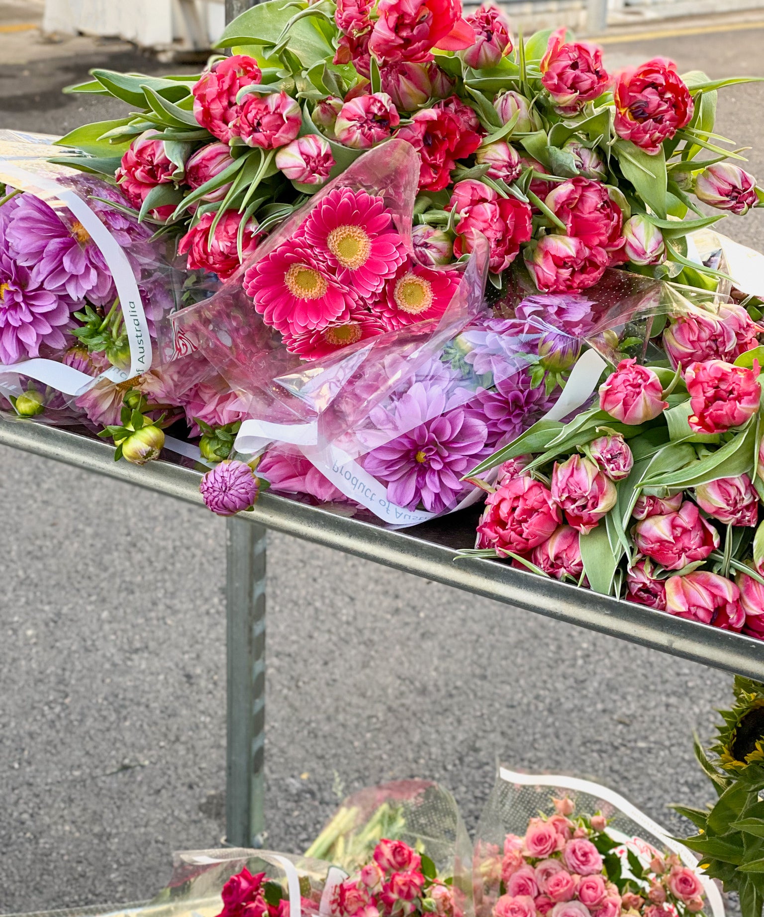 Market Flowers on a trolley - Poppy Rose Brisbane
