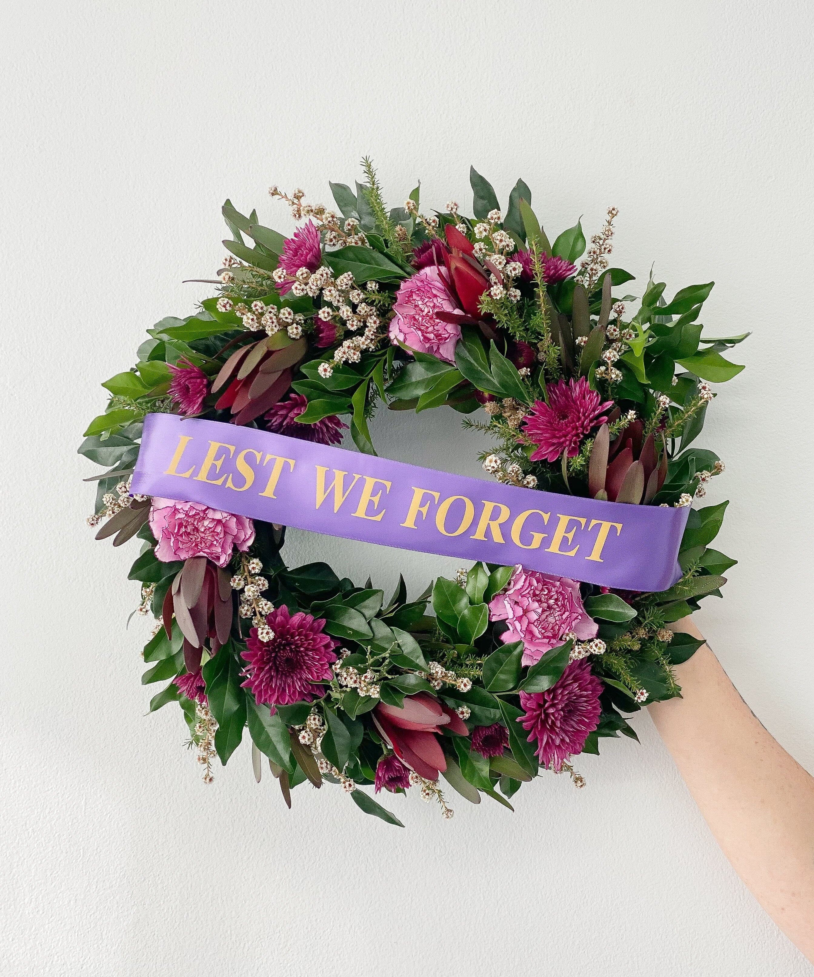 Anzac Wreath - Delivery on Thursday 24th April - Poppy Rose - Poppy Rose Flowers Brisbane