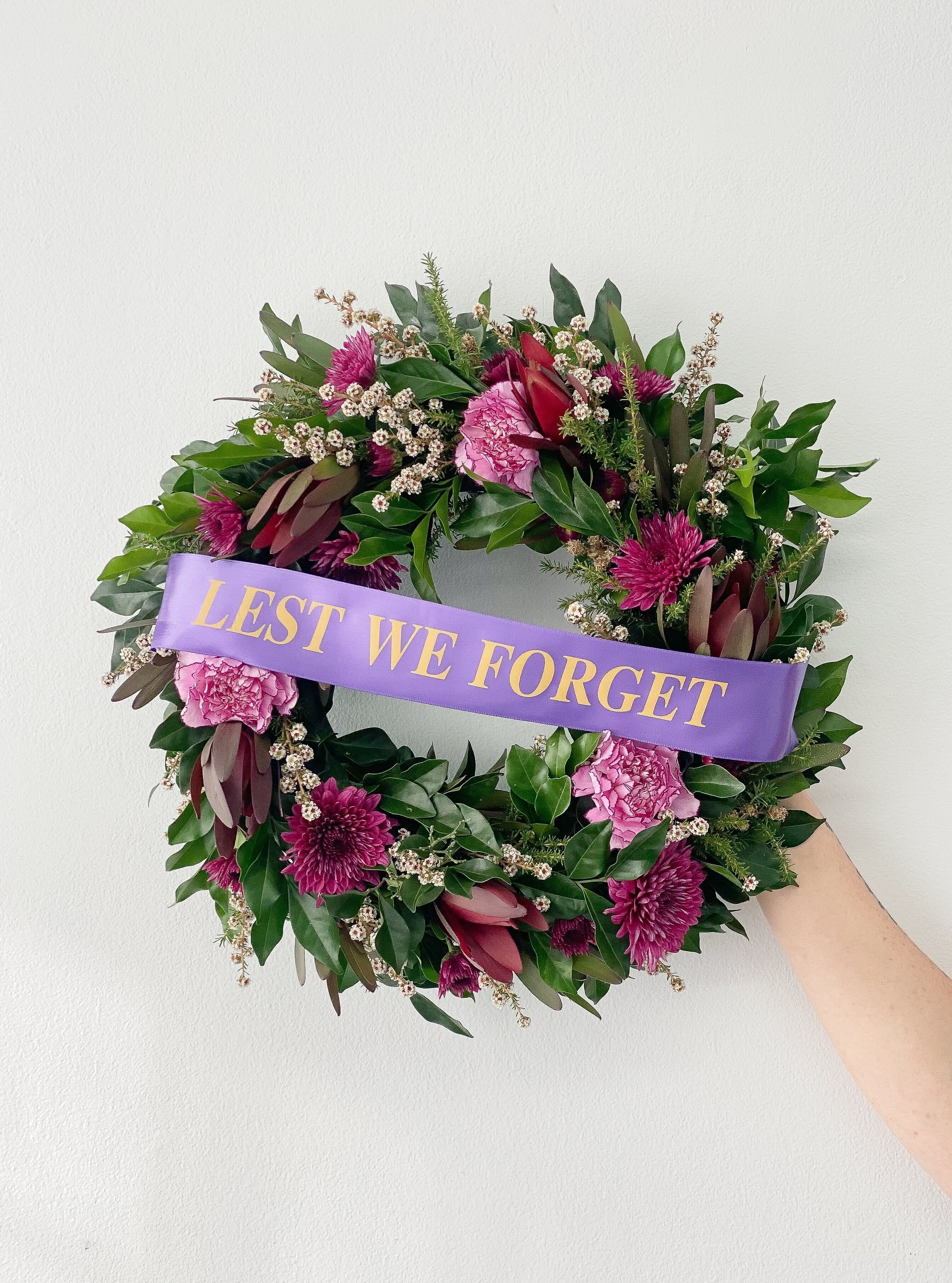 Anzac Wreath - Delivery on Thursday 24th April - Poppy Rose - Poppy Rose Flowers Brisbane