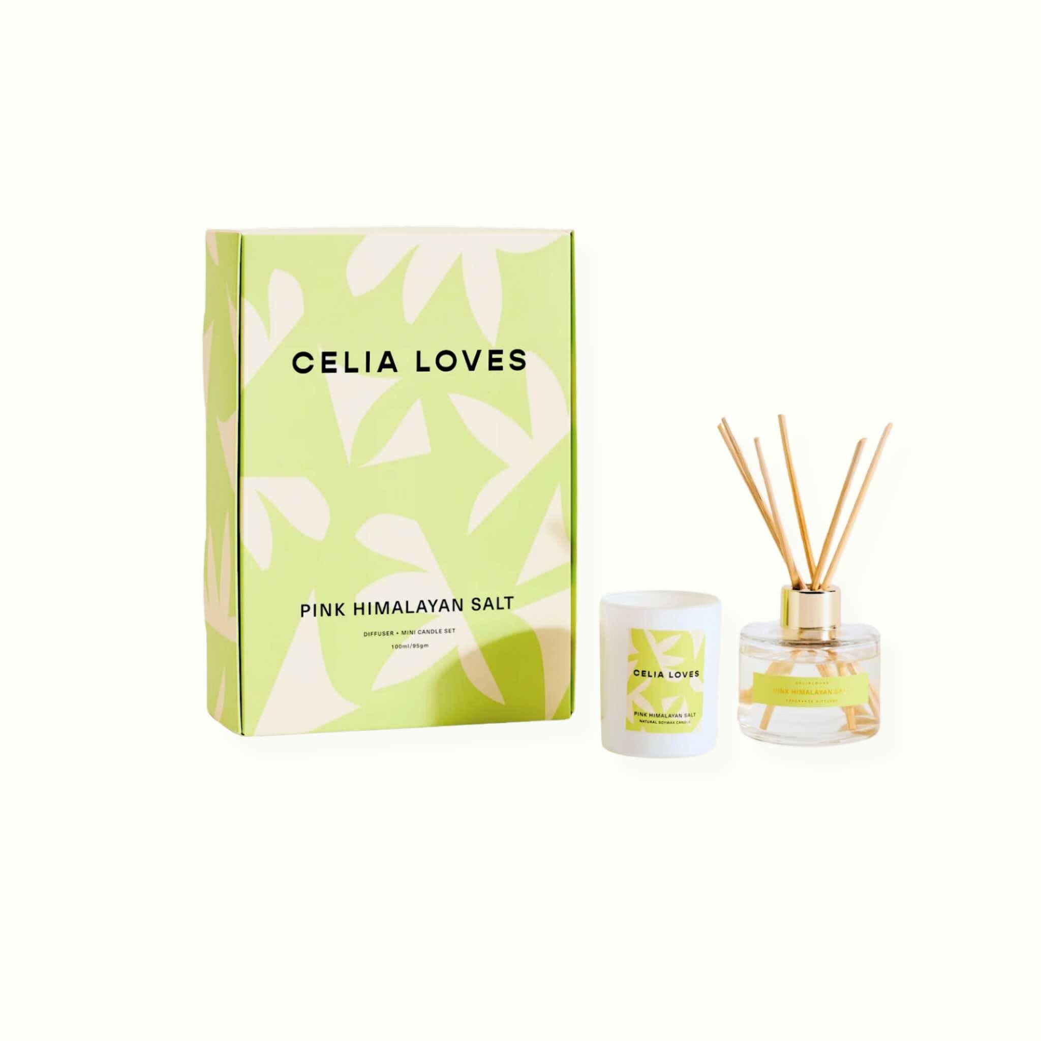 Candle & Diffuser Set Home Celia Loves Himalayan Sea Salt 