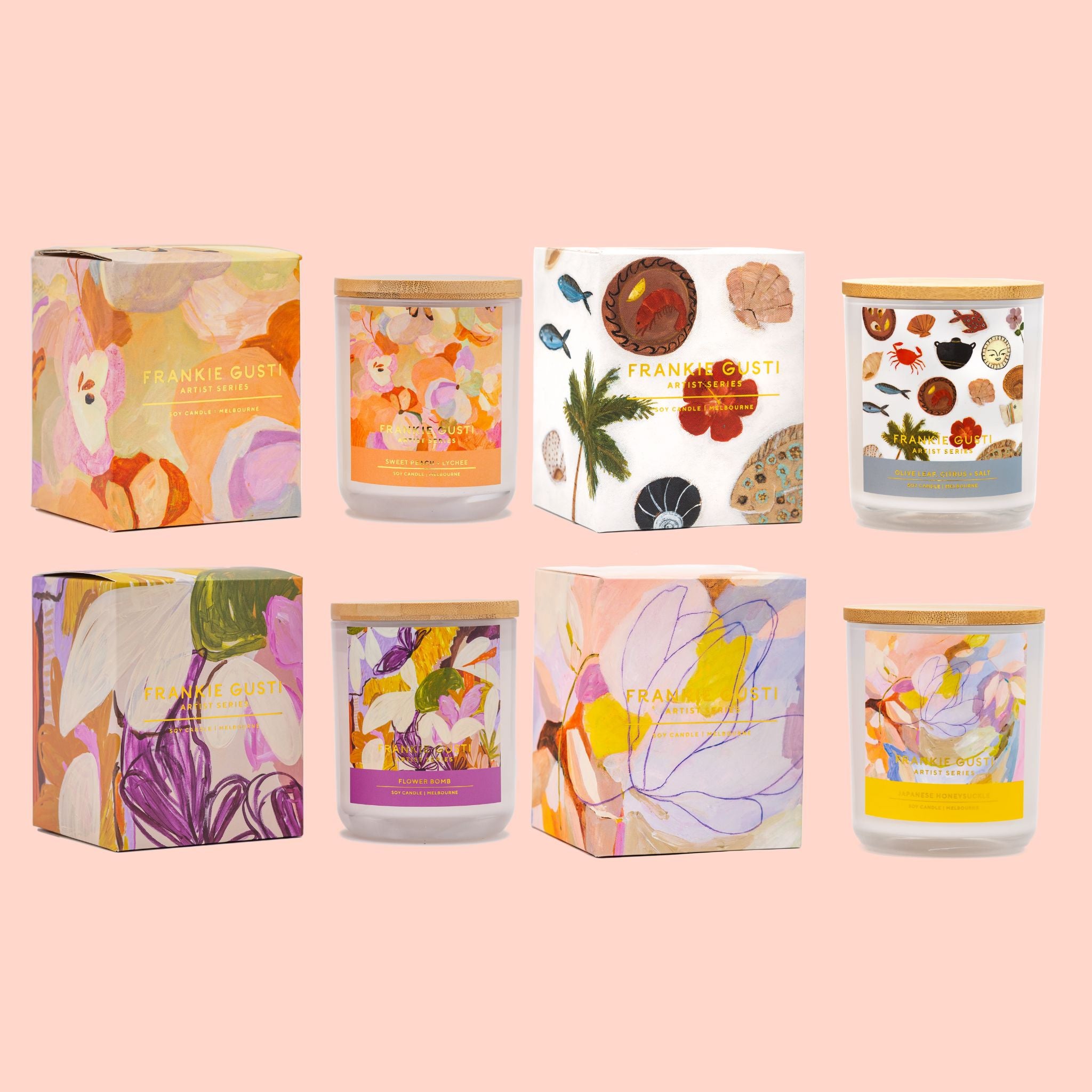 Frankie Gusti - Artist Series Candles - Celia Loves - Poppy Rose Flowers Brisbane