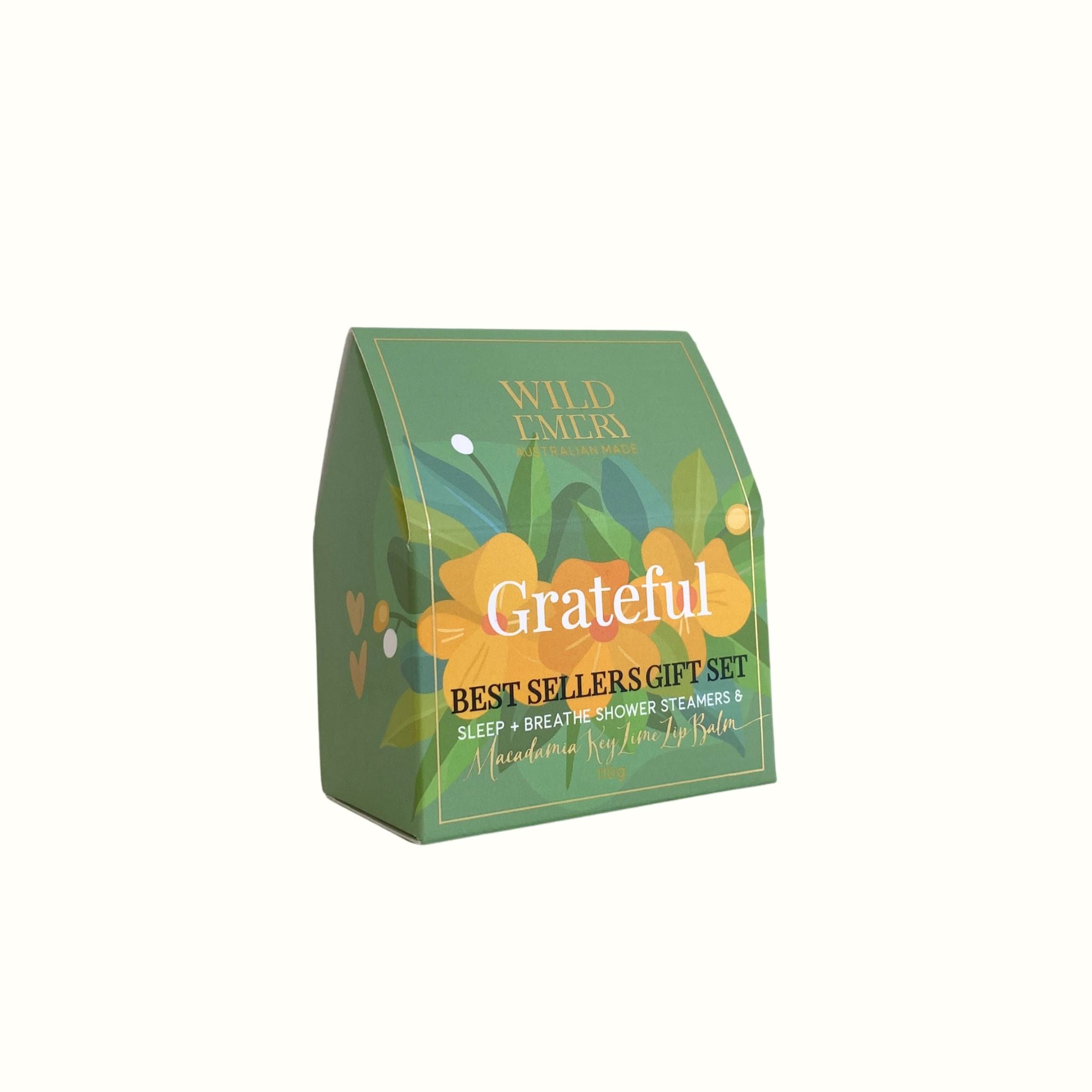 Grateful Shower Steamers and Lip Balm Set - Wild Emery - Poppy Rose Flowers Brisbane