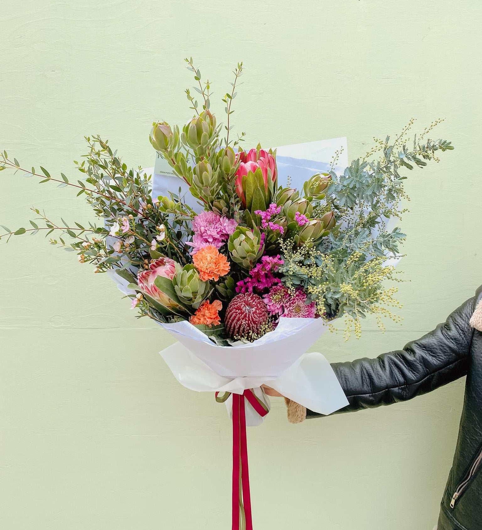 Native Bouquet Flowers Poppy Rose 