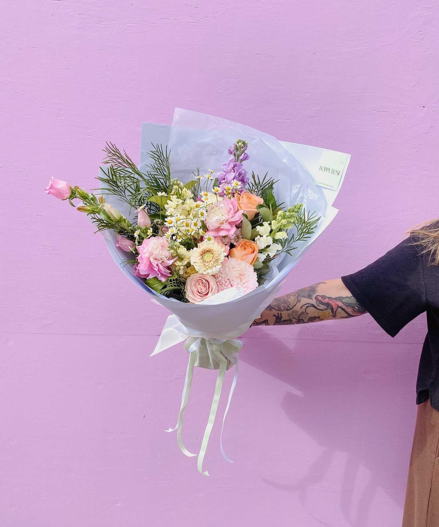 Pastel Pop Bouquet - Poppy Rose - Poppy Rose Flowers Brisbane