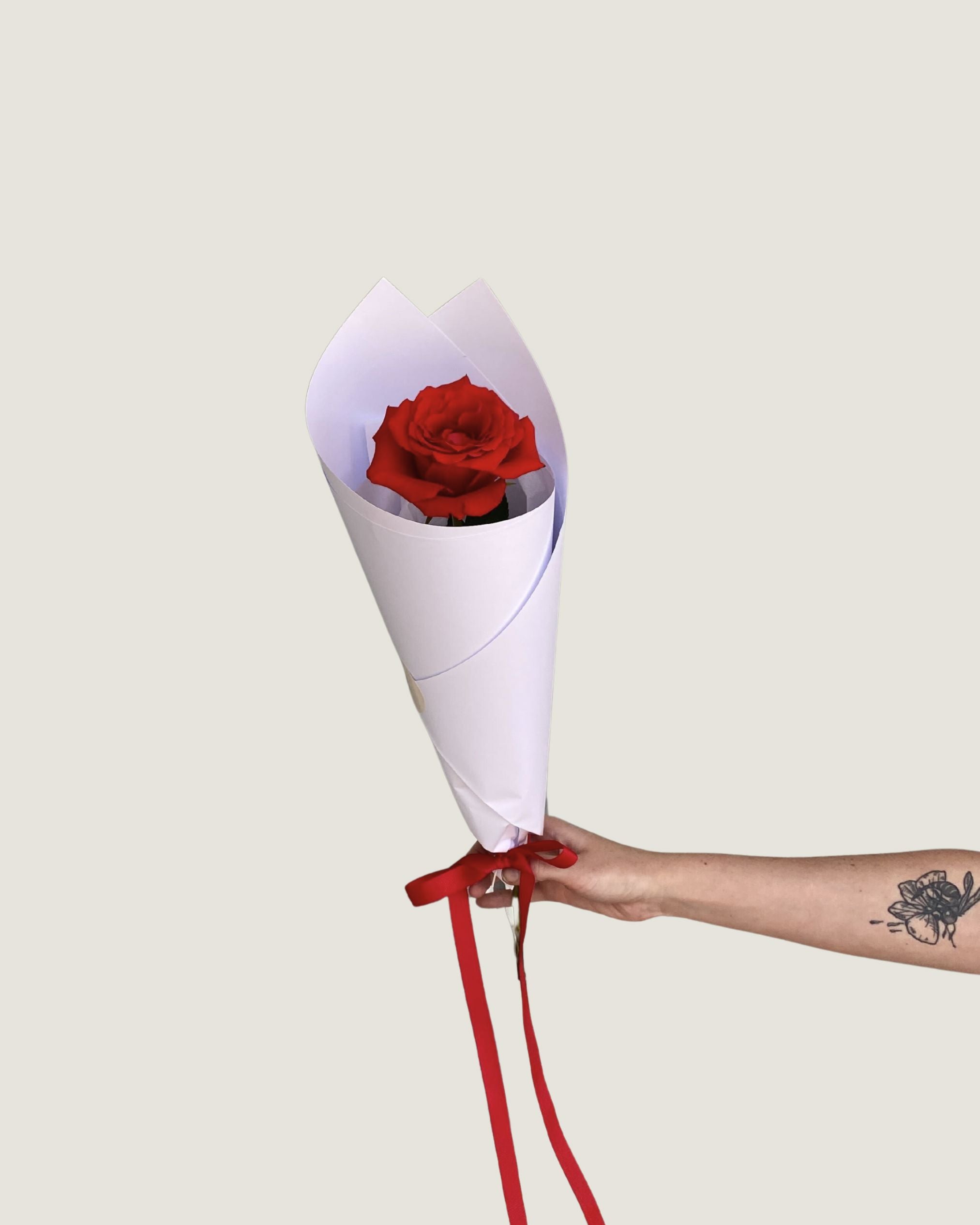 Single Red Rose - Poppy Rose - Poppy Rose Flowers Brisbane