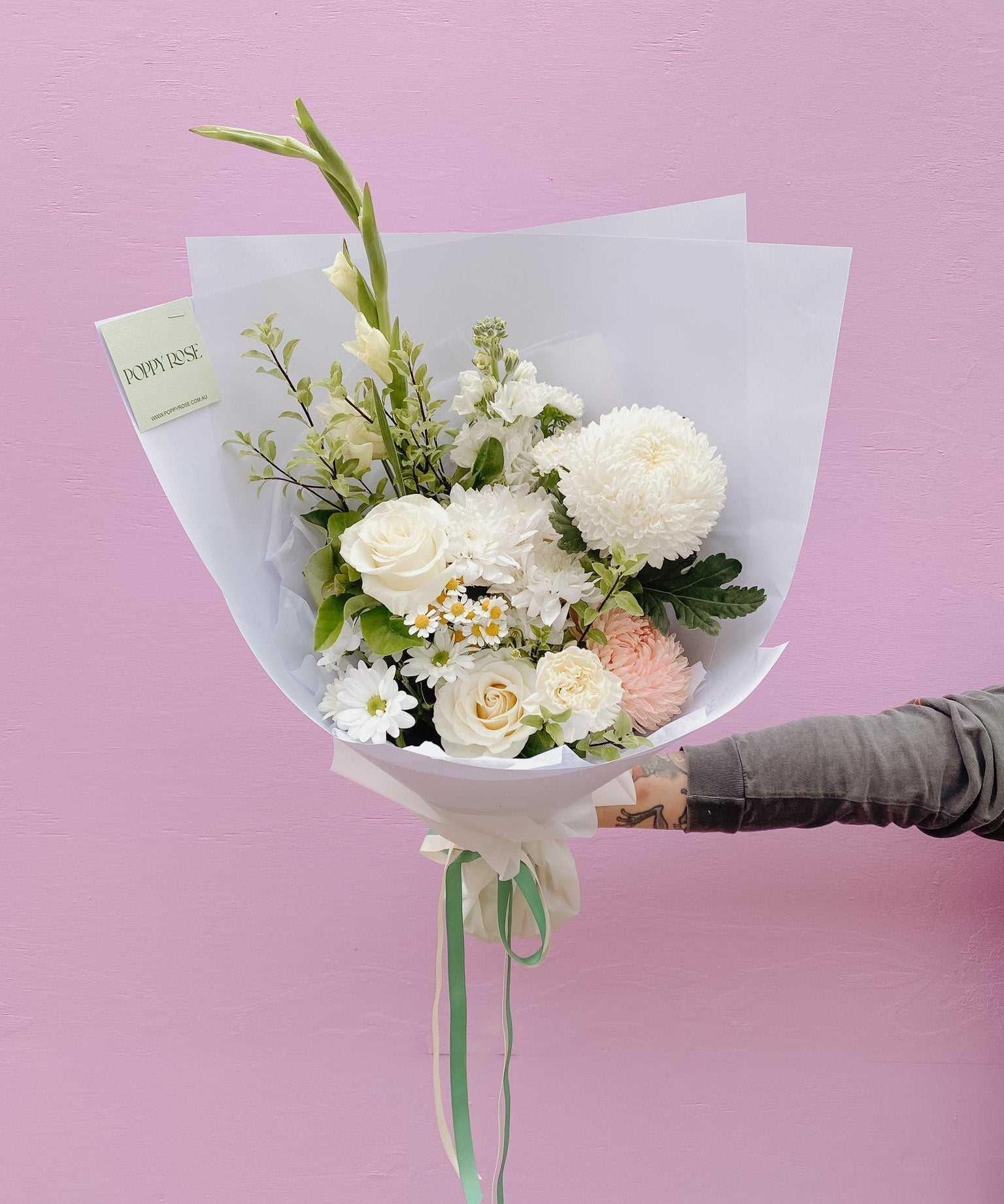 Soft and Natural Bouquet - My Store - Poppy Rose Flowers Brisbane