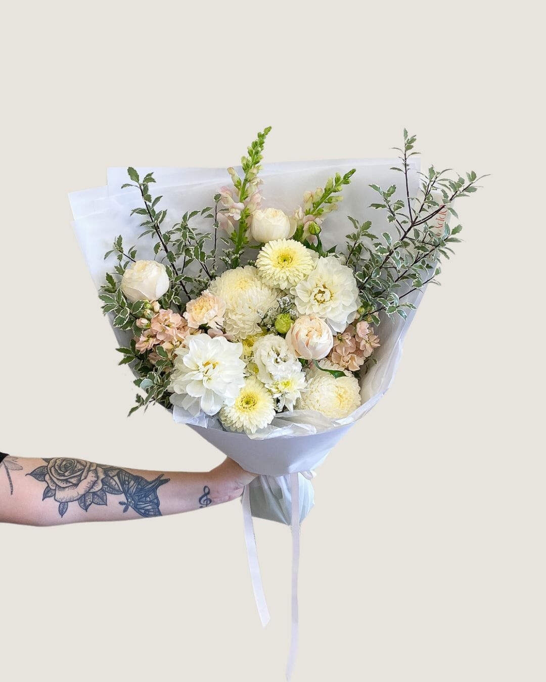 Soft and Natural Bouquet Large - Poppy Rose - Poppy Rose Flowers Brisbane
