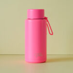 Neon Pink Frank Green Bottle on a yellow background, same day Gift Delivery Brisbane