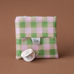Reusable Shopping Bag in green and pink Gingham pattern, Poppy Rose Brisbane